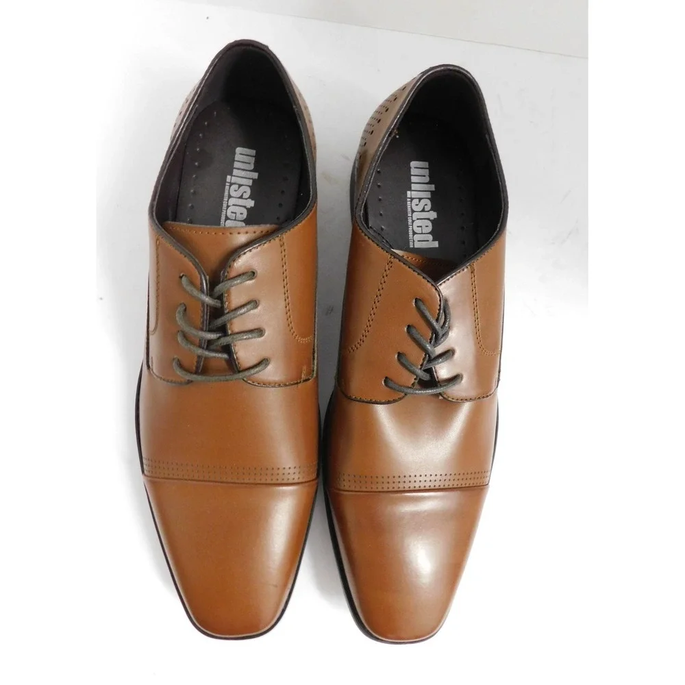 Unlisted by Kenneth Cole Men's Lesson Plan Oxfords - Cognac sz‎ 8.5M New w/Box